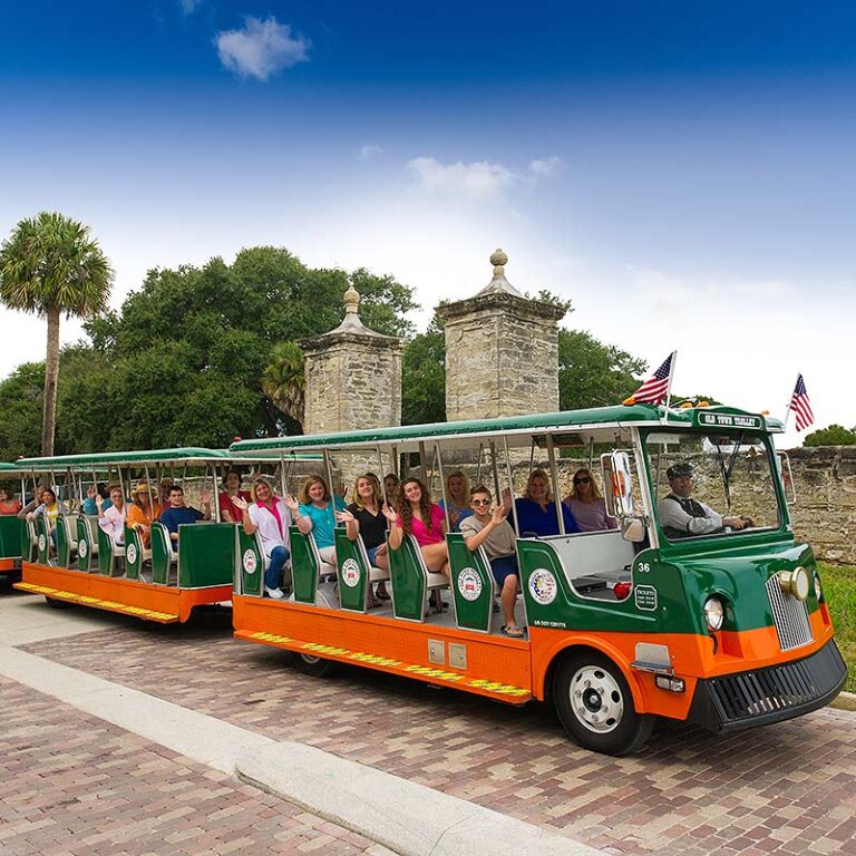 St. Augustine trolley and city gates